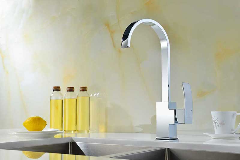 Anzzi Opus Series Single Handle Kitchen Faucet in Polished Chrome 2