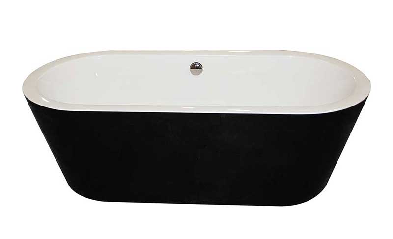 Anzzi Dualita 5.3 ft. Acrylic Freestanding Non-Whirlpool Bathtub in Black and Sol Series Faucet in Chrome 2