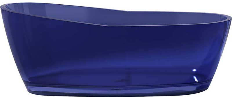 Anzzi Ember 5.4 ft. Man-Made Stone Freestanding Non-Whirlpool Bathtub in Regal Blue and Dawn Series Faucet in Chrome 3