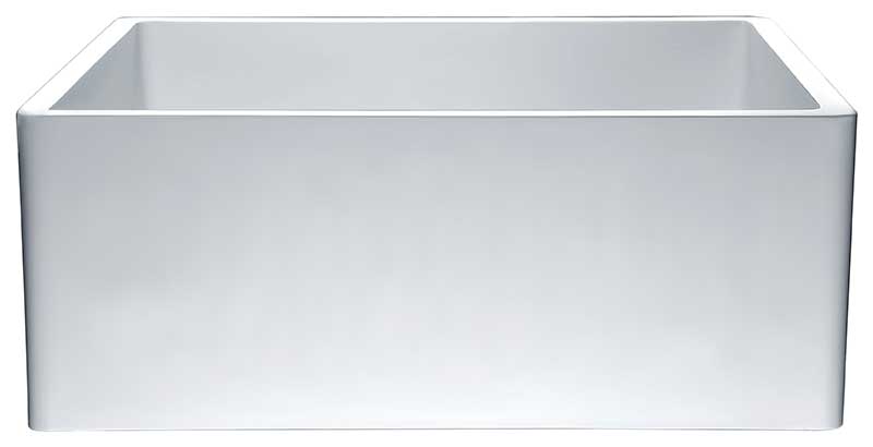 Anzzi Roine Farmhouse Reversible Glossy Solid Surface 24 in. Single Basin Kitchen Sink in White K-AZ222-1A 7