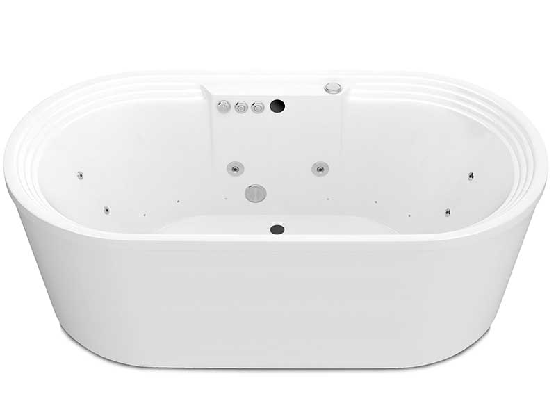 Anzzi Sofi 5.6 ft. Center Drain Whirlpool and Air Bath Tub in White FT-AZ201 8