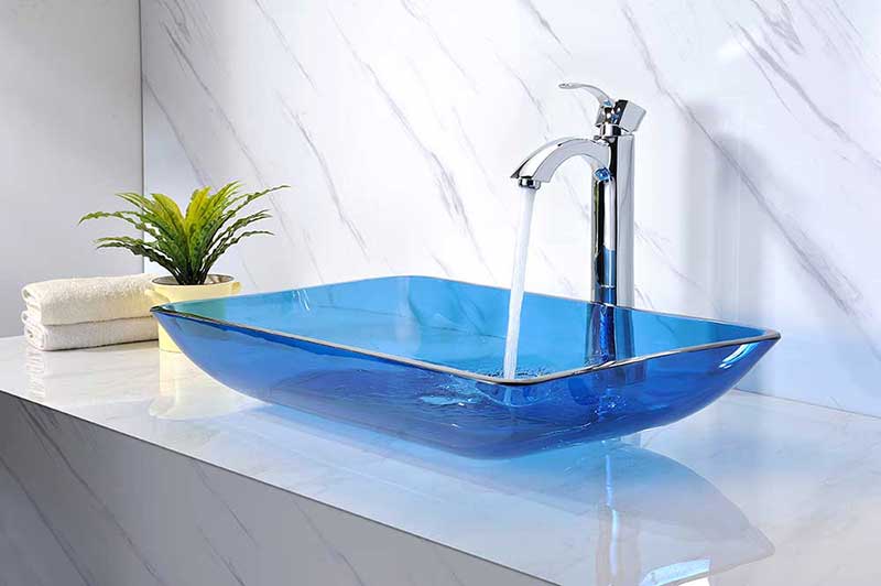 Anzzi Harmony Series Deco-Glass Vessel Sink in Cloud Blue 3