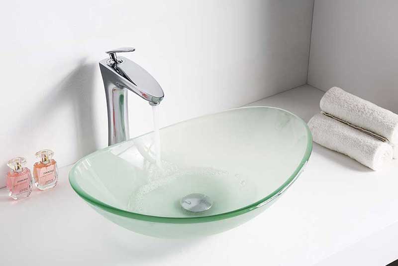 Anzzi Forza Series Deco-Glass Vessel Sink in Lustrous Frosted Finish 2