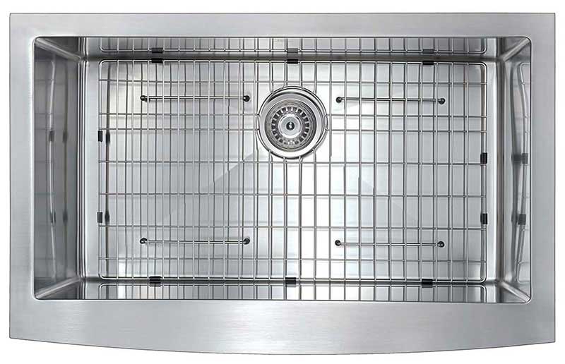 Anzzi ELYSIAN Farmhouse Stainless Steel 32 in. 0-Hole Single Bowl Kitchen Sink with Soave Faucet in Polished Chrome 12