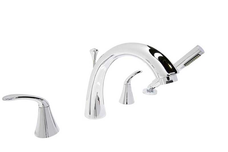 Anzzi Fawn Series 2-Handle Roman Bathtub Faucet with Shower Wand in Polished Chrome