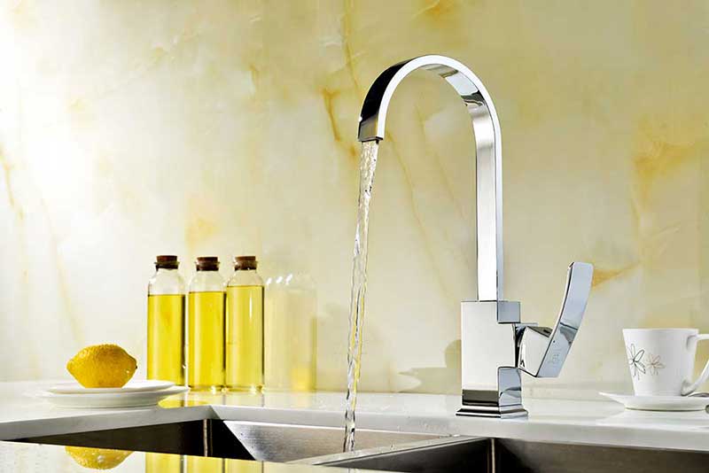 Anzzi Opus Series Single Handle Kitchen Faucet in Polished Chrome 3
