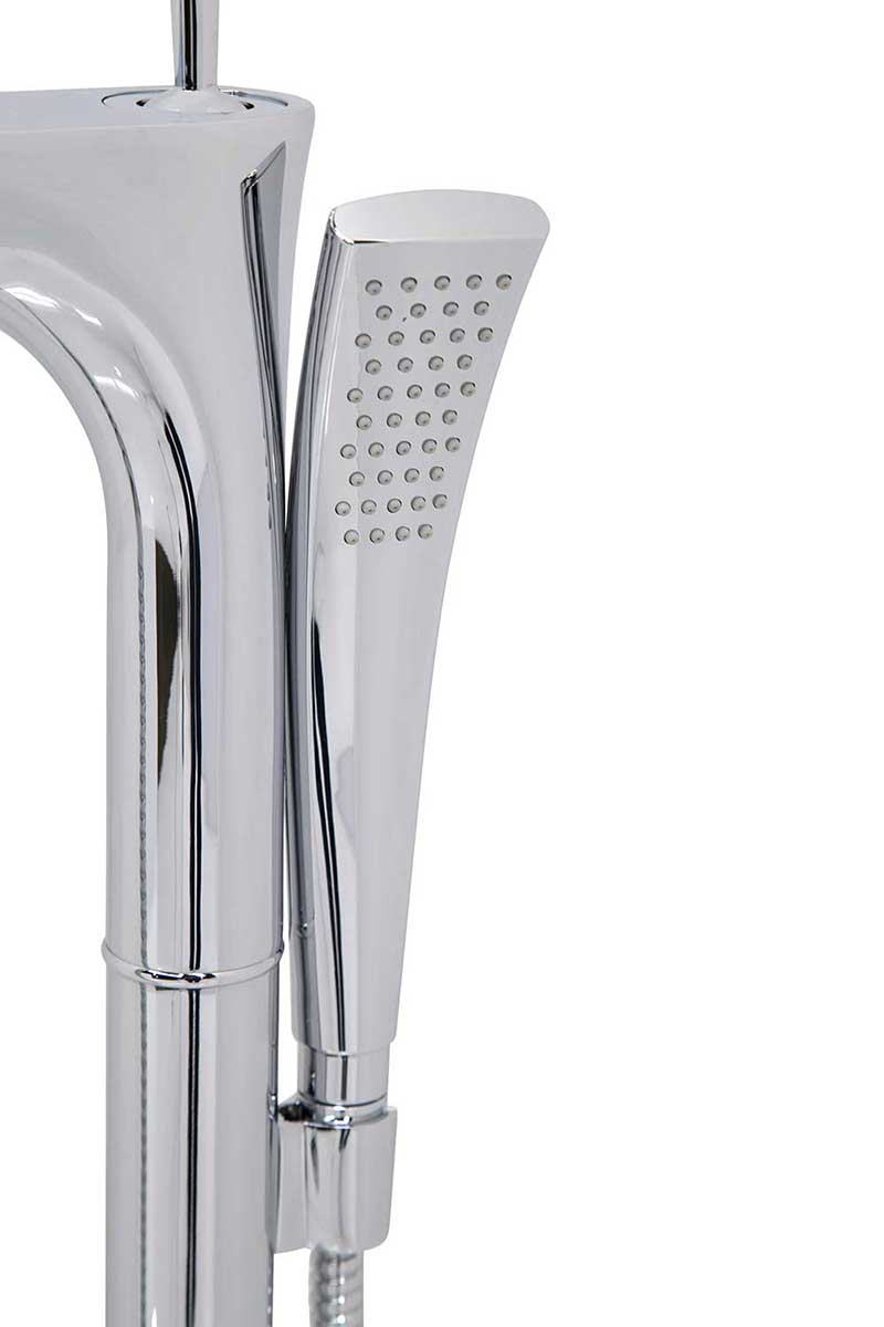 Anzzi Kase Series 1-Handle Freestanding Claw Foot Tub Faucet with Hand shower in Polished Chrome 7
