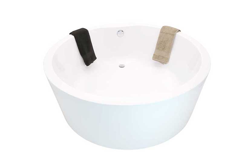 Anzzi Rotunda 59 in. One Piece Acrylic Freestanding Bathtub in Glossy White 3