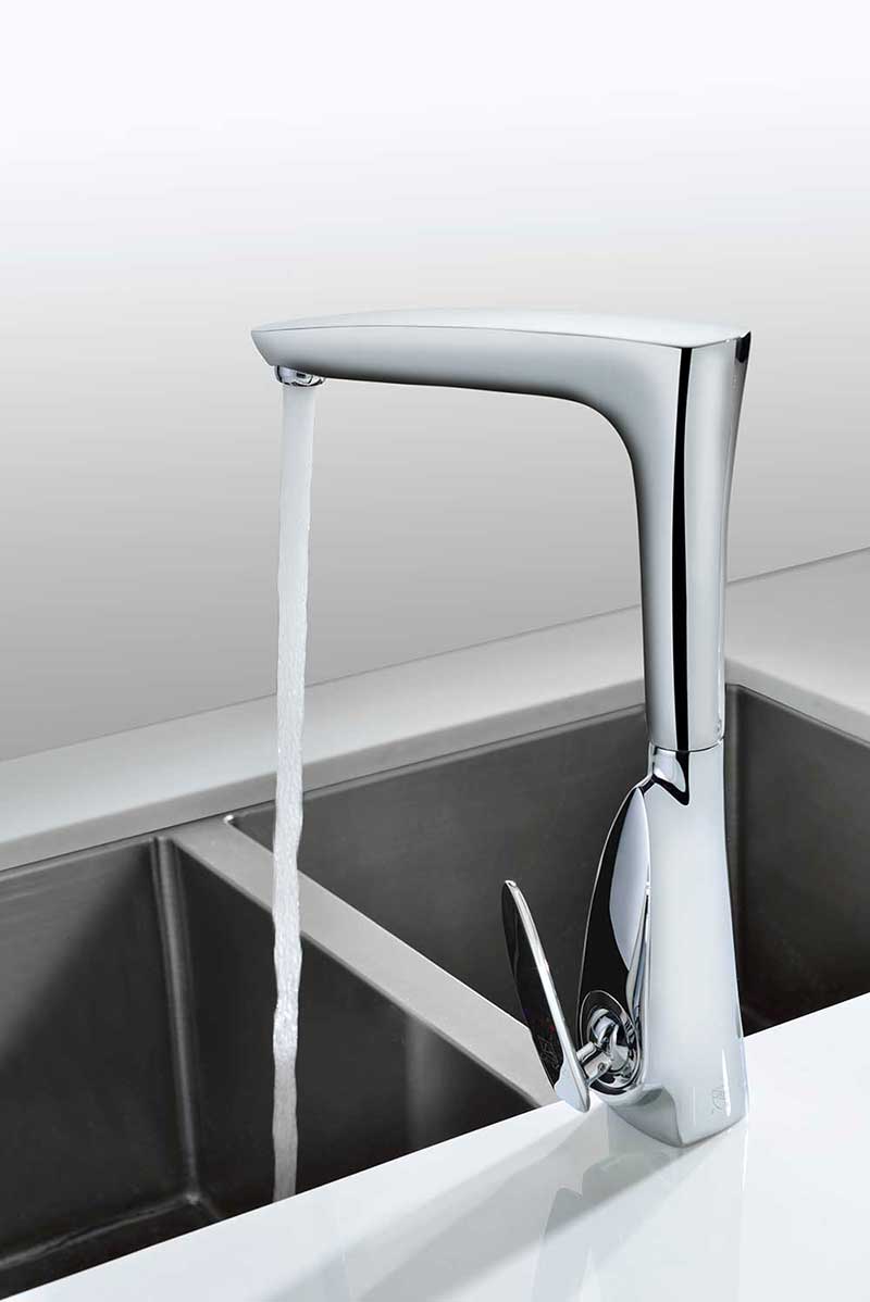 Anzzi Timbre Series Single Handle Kitchen Faucet in Polished Chrome 6