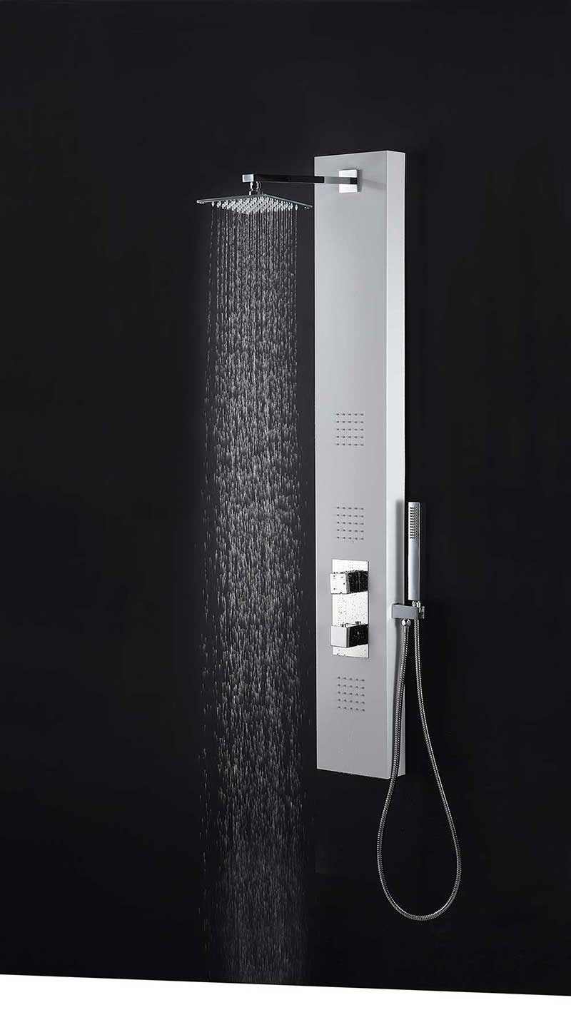 Anzzi VEGA Series 56 in. Full Body Shower Panel System with Heavy Rain Shower and Spray Wand in White 5