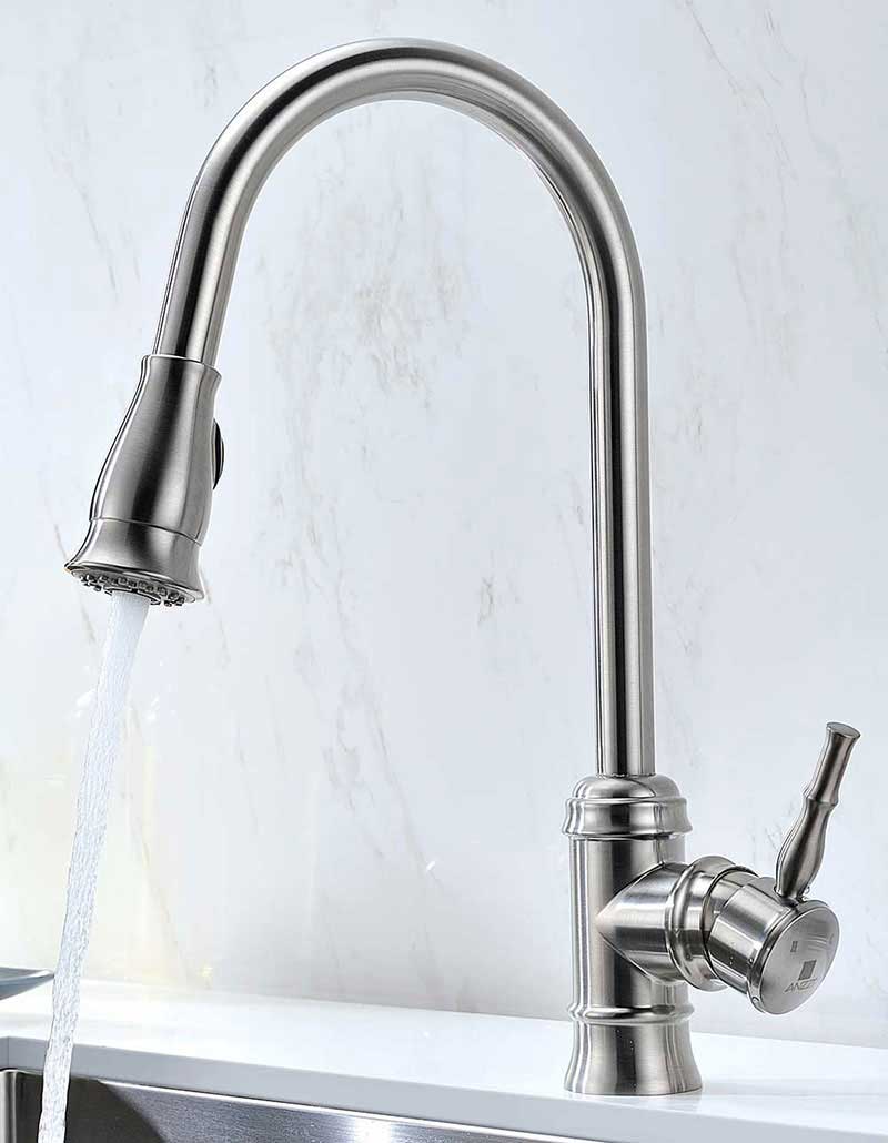 Anzzi ELYSIAN Farmhouse Stainless Steel 32 in. 0-Hole Kitchen Sink and Faucet Set with Sails Faucet in Brushed Nickel 2