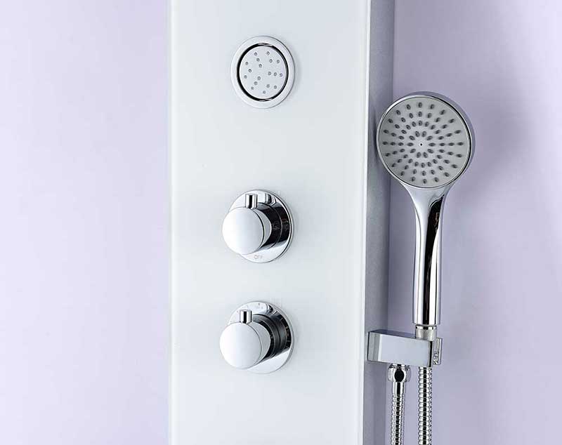 Anzzi SAVANNAH Series 60 in. Full Body Shower Panel System with Heavy Rain Shower and Spray Wand in White 5