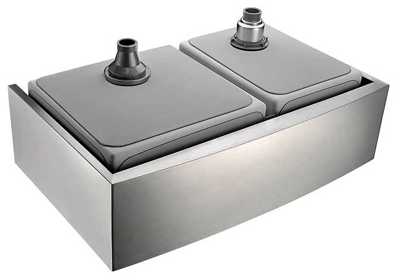 Anzzi ELYSIAN Series 33 in. Farm House 40/60 Dual Basin Handmade Stainless Steel Kitchen Sink 11