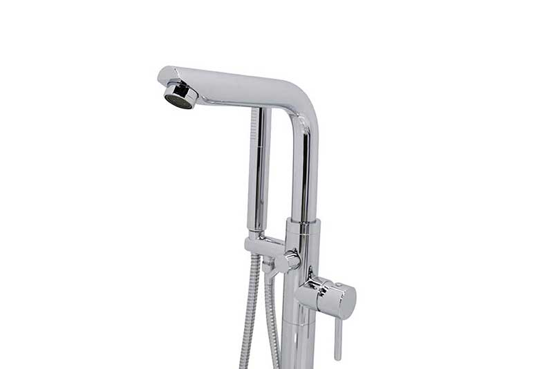 Anzzi Sens Series 2-Handle Freestanding Claw Foot Tub Faucet with Hand shower in Polished Chrome 5