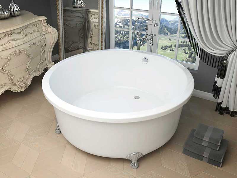 Anzzi CANTOR 4.9 ft. Claw Foot One Piece Acrylic Freestanding Soaking Bathtub in Glossy White  2