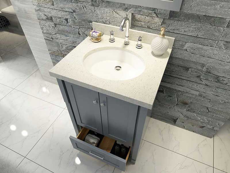 Ariel Bath Adams 25" Single Sink Vanity Set in Grey 3