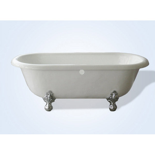 Restoria Acrylic Clawfoot Tub - 66-inch Double Ended, No Faucet Drillings - Marquis by Restoria