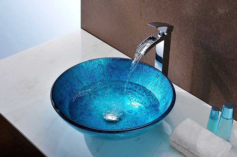 Anzzi Accent Series Deco-Glass Vessel Sink in Emerald Ice 4