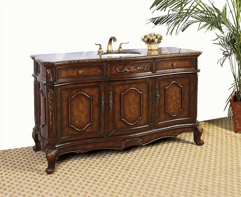 Legion Furniture 60" Sink Vanity - No Faucet Antique Brown