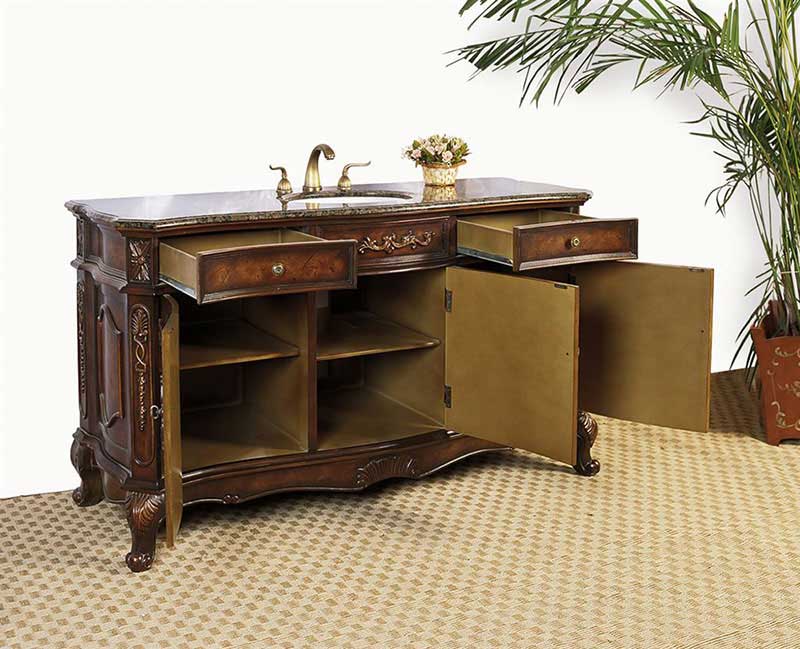 Legion Furniture 60" Sink Vanity - No Faucet Antique Brown 2