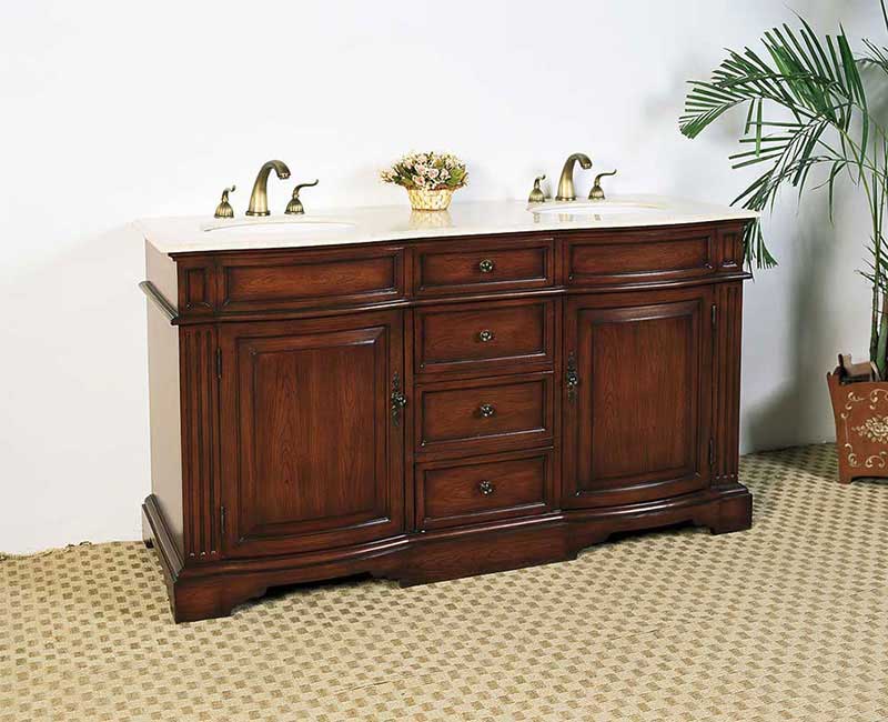 Legion Furniture 60.5" Sink Vanity - No Faucet Dark Brown