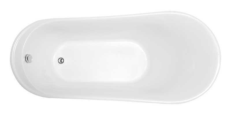 Anzzi Prima 67 in. Acrylic Flatbottom Non-Whirlpool Bathtub in White FT-AZ095 6