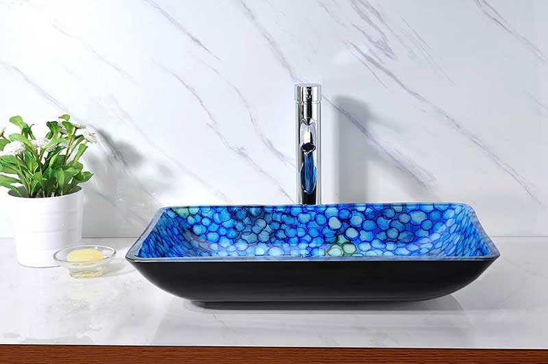 Anzzi Assai Series Deco-Glass Vessel Sink in Lustrous Blue 7