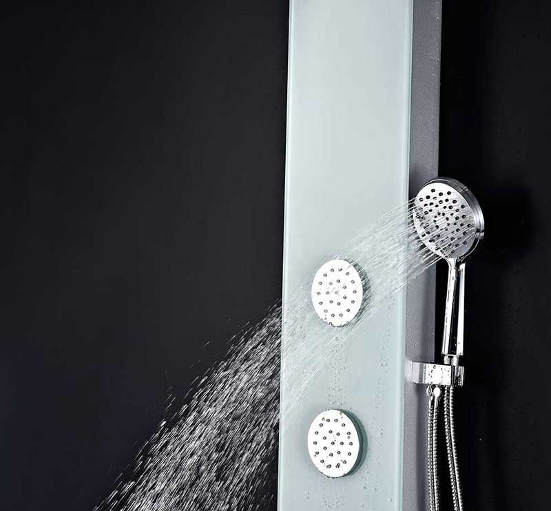 Anzzi MARE Series 60 in. Full Body Shower Panel System with Heavy Rain Shower and Spray Wand in White 11