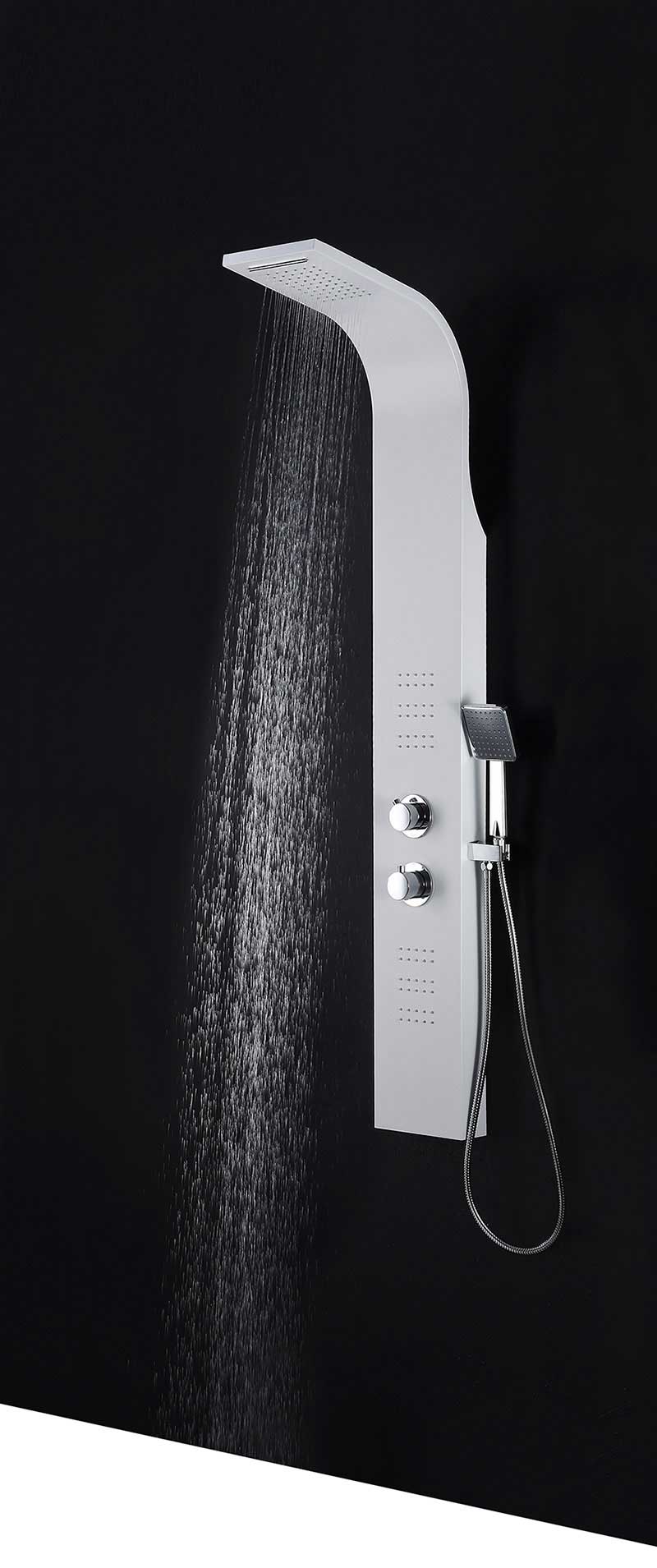 Anzzi ARENA Series 60 in. Full Body Shower Panel System with Heavy Rain Shower and Spray Wand in White 6
