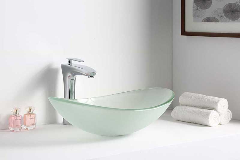 Anzzi Forza Series Deco-Glass Vessel Sink in Lustrous Frosted Finish 3