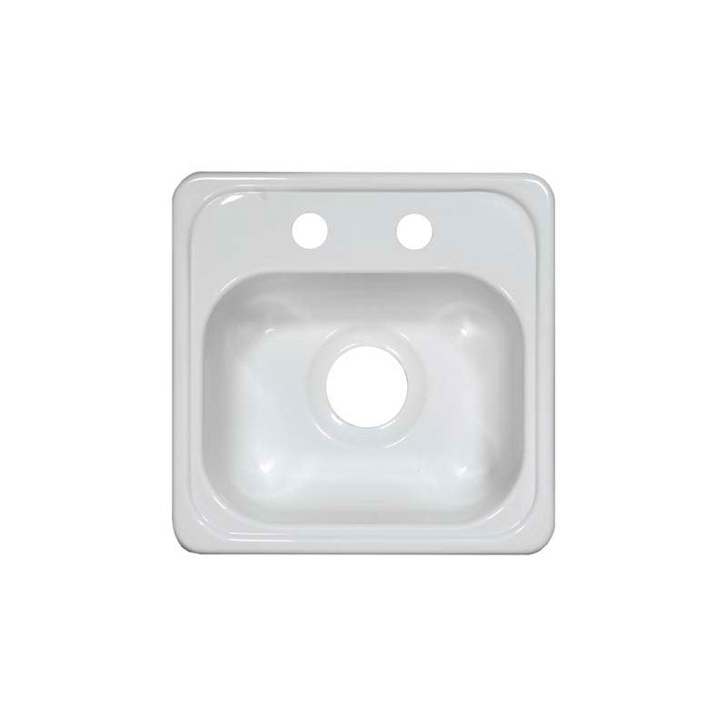 Lyons Industries DBAR01-2.0 White 15"x15" Single Bowl Acrylic 6.5" Deep Bar Sink with a 2" Drain Opening
