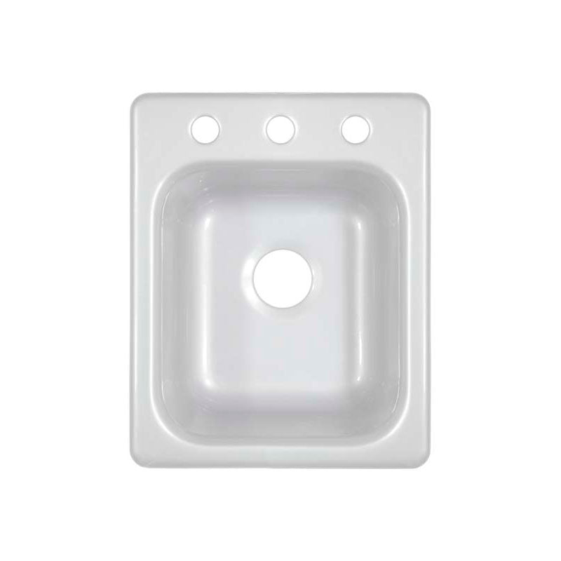 Lyons Industries DKPREP01 White 16"x20" Single Bowl Acrylic 8" Deep Kitchen Prep Sink with Three Faucet Holes