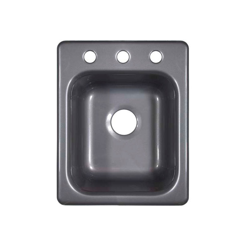 Lyons Industries DKPREP64 Metallic Silver 16"x20" Single Bowl Acrylic 8" Deep Kitchen Prep Sink with Three Faucet Holes