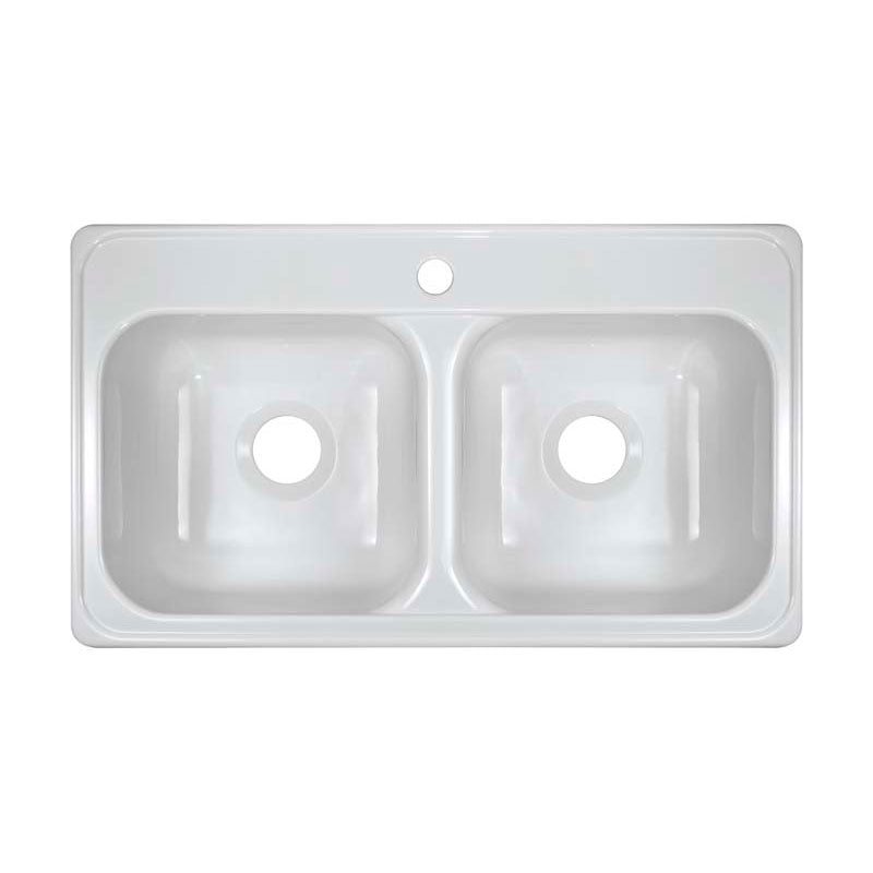 Lyons Industries DKS01J1-3.5 White 33"x19" Manufactured/Mobile Home Acrylic 9" Deep Kitchen Sink, Single Hole