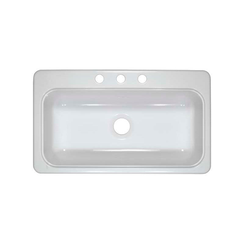 Lyons Industries DKS01SB3 Designer White 33"x19" Single Acrylic 7.25-Inch Deep Kitchen Sink