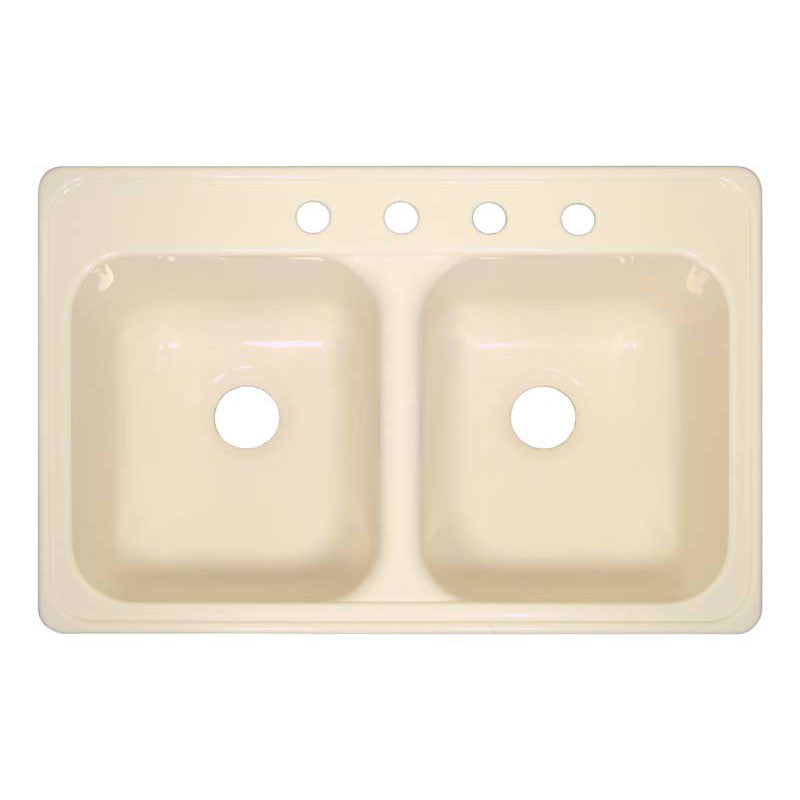 Lyons Industries DKS02TE-TB4 Almond Timeless Elegance Dual Bowl Acrylic 10-Inch Deep Kitchen Sink