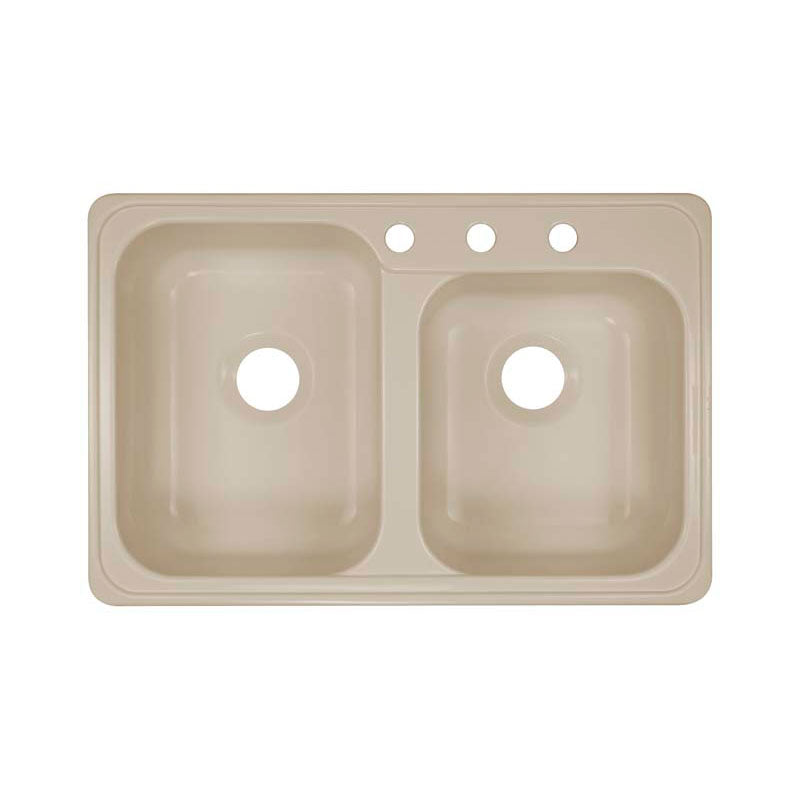 Lyons Industries DKS02Y-3.5 Designer Almond Connoisseur Dual High-Low Bowl Acrylic Kitchen Sink