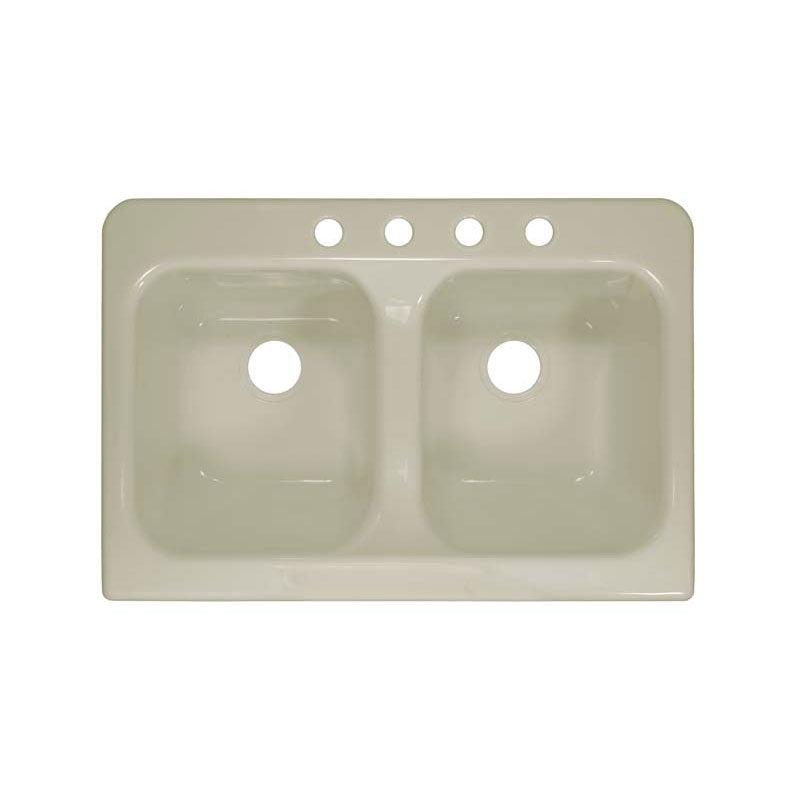 Lyons Industries DKS09AP-3.5 Designer Biscuit Apron Front Dual Bowl Acrylic 10" Deep Kitchen Sink
