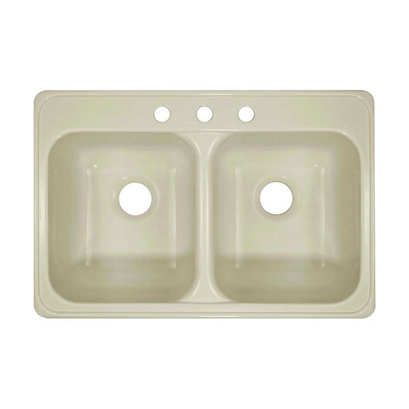 Lyons Industries DKS09HL-TB Designer Biscuit Soprano Dual High-Low Bowl Acrylic Kitchen Sink