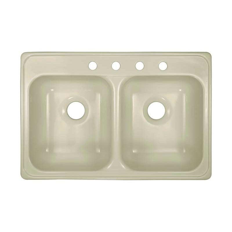 Lyons Industries DKS09ID-TB Biscuit Ideal Dual Bowl Acrylic 7.5" Deep Kitchen Sink