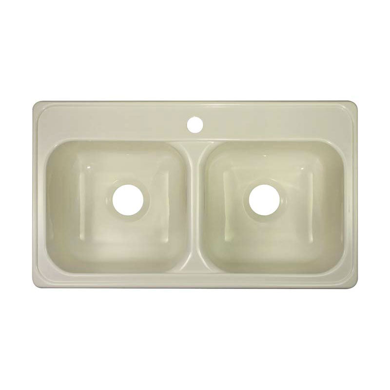 Lyons Industries DKS09J1-3.5 Biscuit 33"x19" Manufactured/Mobile Home Acrylic 9" Deep Kitchen Sink, Single Hole
