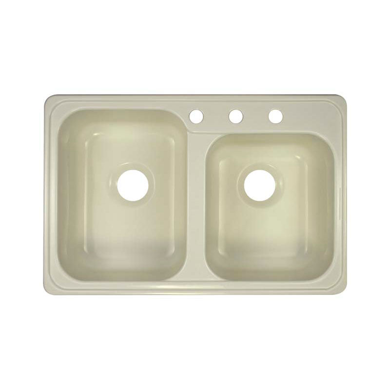 Lyons Industries DKS09Z-TB Biscuit Gourmet Choice Canadian 31" X 20.5" Dual Offset Bowl 8" Deep Acrylic Kitchen Sink