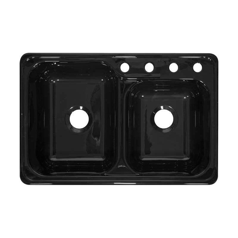 Lyons Industries DKS22GC Black Gourmet Choice Dual Offset Bowl 8.5" Deep Acrylic Kitchen Sink