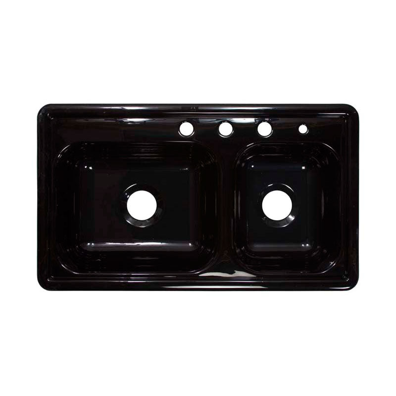 Lyons Industries DKS22R3.5 Black 33"x19" Manufactured/Mobile Home Acrylic 7" Deep Kitchen Sink, Four Hole