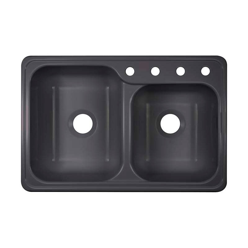 Lyons Industries DKS64GC Metallic Silver Gourmet Choice Dual Offset Bowl 8.5" Deep Acrylic Kitchen Sink