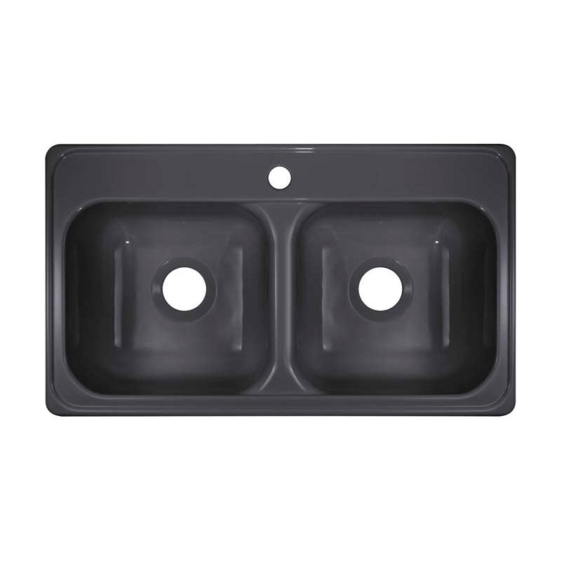 Lyons Industries DKS64J1-3.5 Metallic Silver 33"x19" Manufactured/Mobile Home Acrylic 9" Deep Kitchen Sink, Single Hole