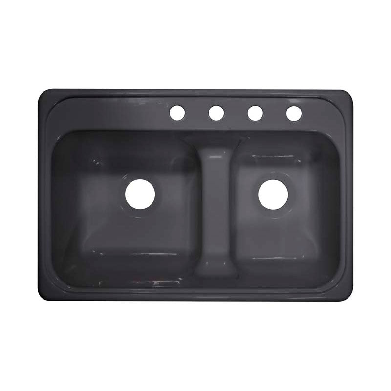Lyons Industries DKS64LD-3.5 Chef Select Metallic Silver Dual Bowl Low Dam Acrylic Kitchen Sink