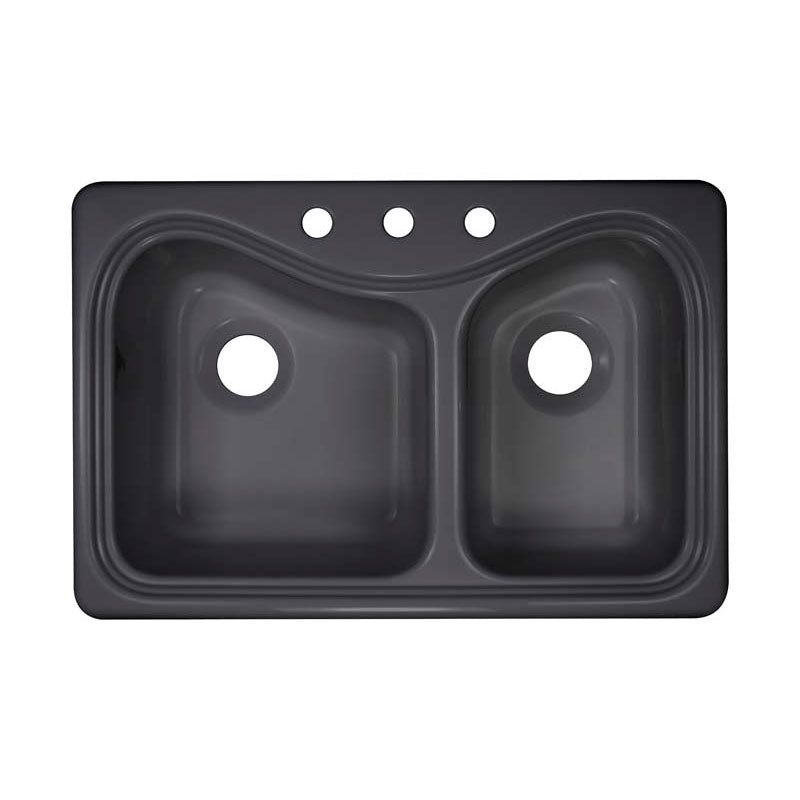 Lyons Industries DKS64Y-3.5 Designer Metallic Silver Connoisseur Dual High-Low Bowl Acrylic Kitchen Sink