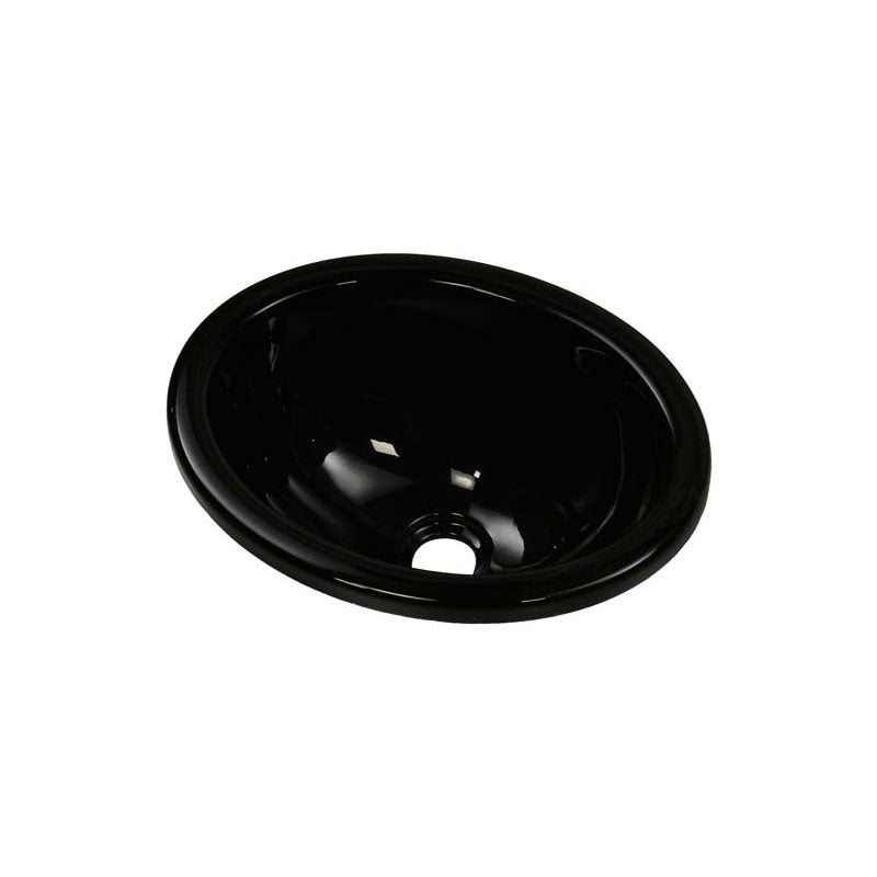 Lyons Industries DKSENV22-1.5 Black 13" X 10.25" Oval Acrylic Entertainment Sink with a 1.5" Drain Opening