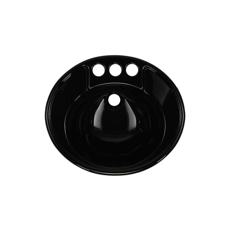 Lyons Industries DLAV22-17 Black 17"x14" Acrylic 6" Deep Lavatory Drop-In Sink with Molded Soap Dishes